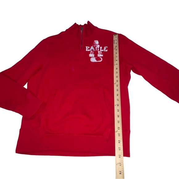Men’s American Eagle Outfitters 1/4 Zip Red Sweatshirt Pullover - Large - Picture 4 of 11